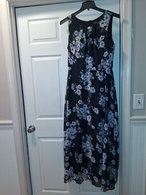 K. Studio Collection Sleeveless Black Floral Maxi Dress